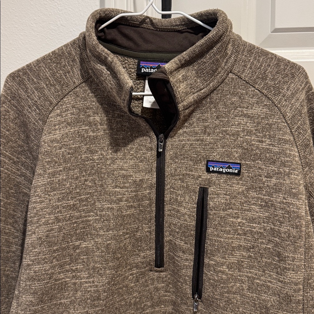 Patagonia Brown Heather Quarter-Zip Fleece Pullover